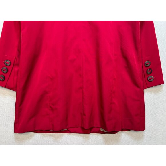 Braetan Women's Preppy Button Front Trench Coat Long Sleeve Size XL Red - Picture 8 of 10